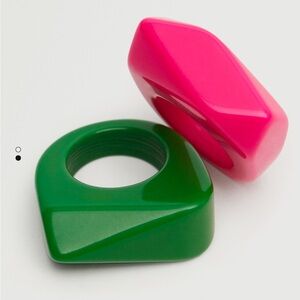 NWOT Mango 2-pack geometric resin rings